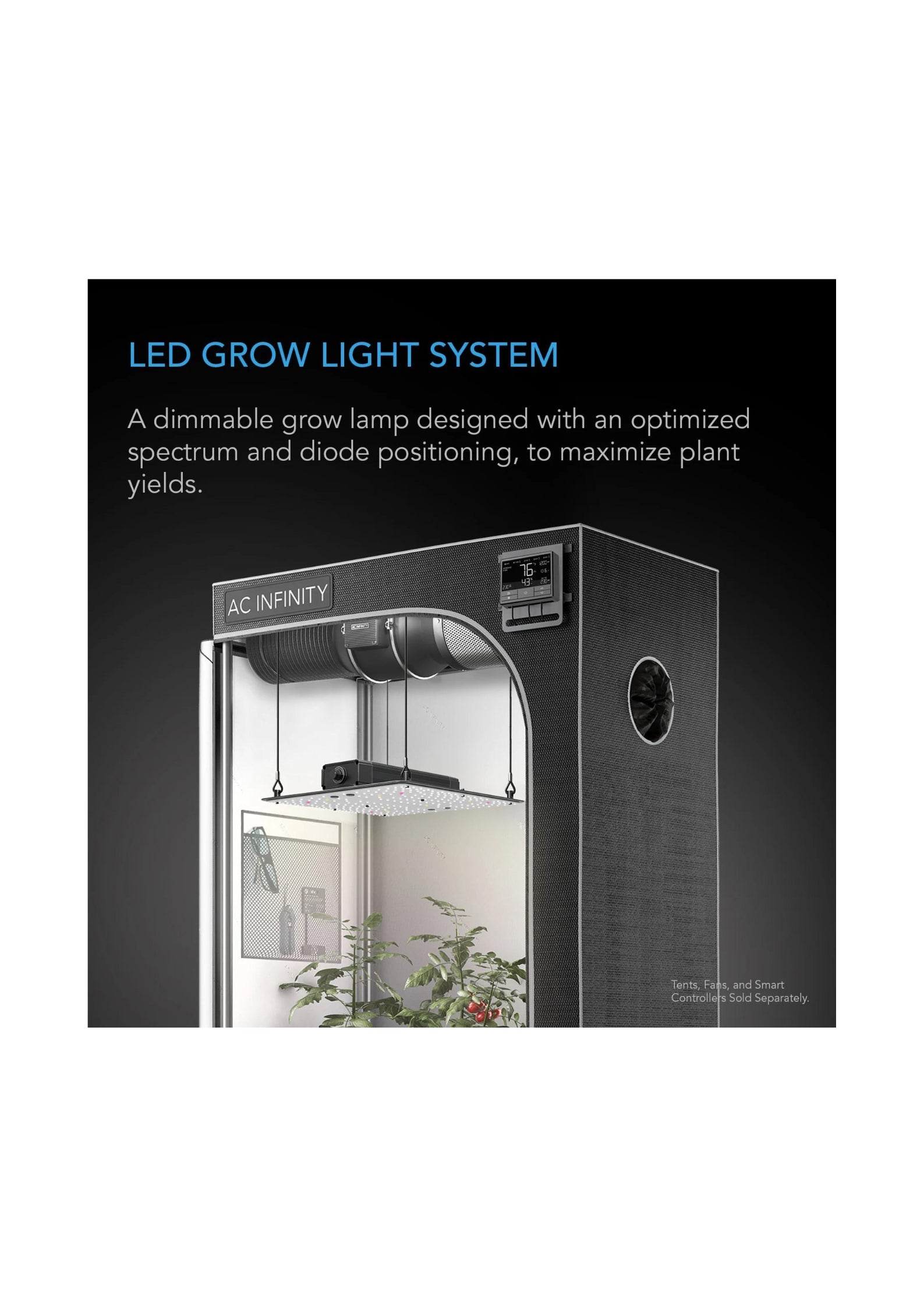 Ionboard S22 Full Spectrum Grow Light 100W, 60cm X 60cm