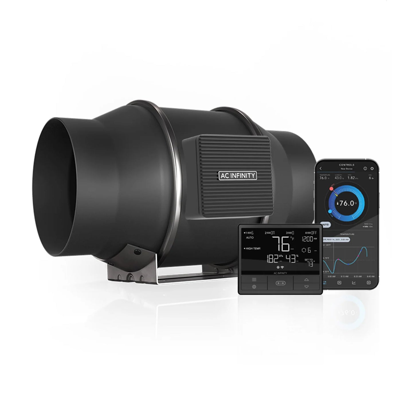 ***PRE ORDER*** Cloudline Pro T6, Quiet Inline Duct Fan System With Temperature Humidity Vpd Controller, 6-Inch
