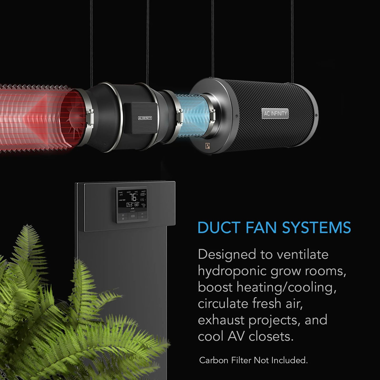 ***PRE ORDER*** Cloudline Pro T6, Quiet Inline Duct Fan System With Temperature Humidity Vpd Controller, 6-Inch