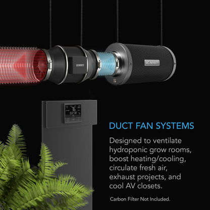 ***PRE ORDER*** Cloudline Pro T6, Quiet Inline Duct Fan System With Temperature Humidity Vpd Controller, 6-Inch