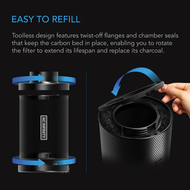 Refillable Carbon Filter Kit, With Charcoal Refill 150mm